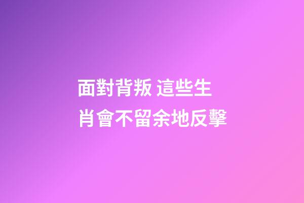 面對背叛 這些生肖會不留余地反擊